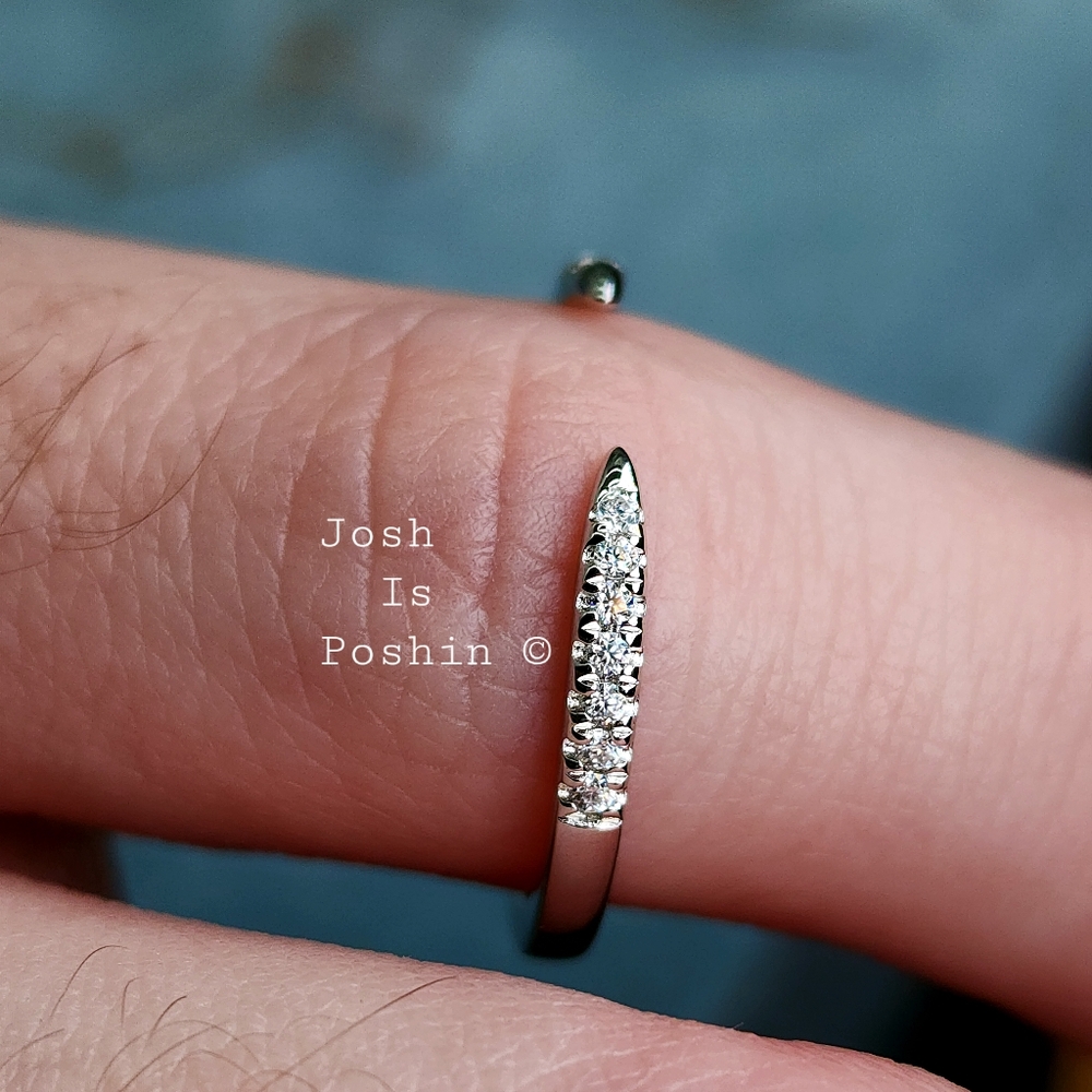 0.35ctw open band moissanite ring in sterling silver